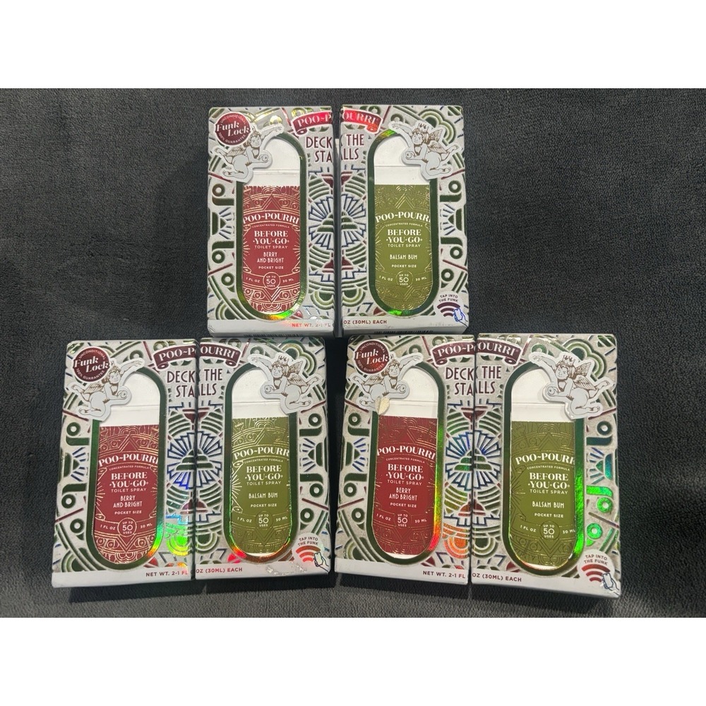 Lot Of 3. Poo-Pourri Deck The Stalls, Berry and Bright & Balsam‎ Bum, G85